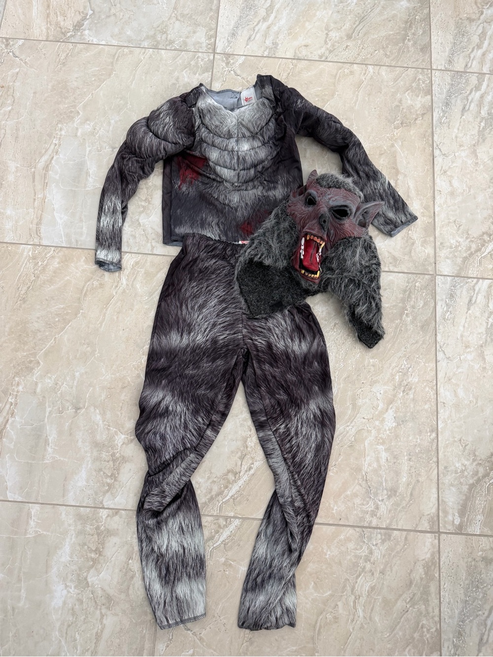 Werewolf Kids Costume with Mask, Halloween, Gray